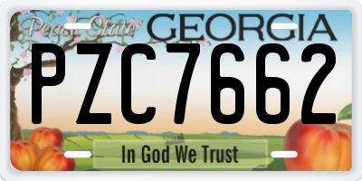 GA license plate PZC7662