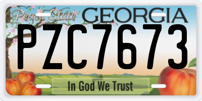 GA license plate PZC7673