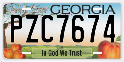GA license plate PZC7674