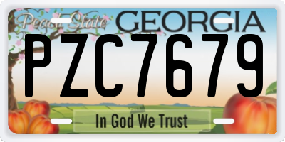 GA license plate PZC7679
