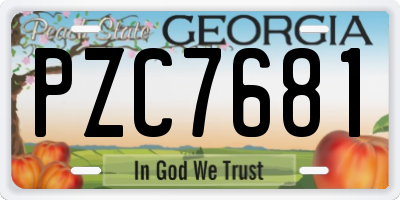 GA license plate PZC7681
