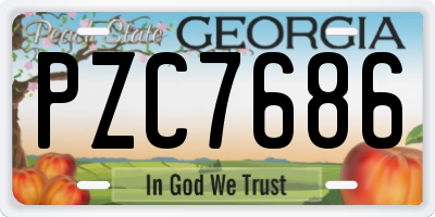 GA license plate PZC7686