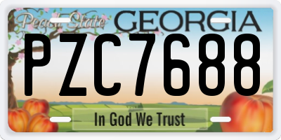 GA license plate PZC7688