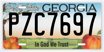 GA license plate PZC7697