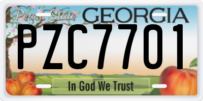 GA license plate PZC7701
