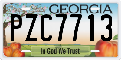 GA license plate PZC7713
