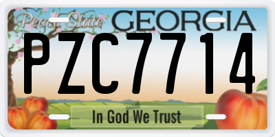 GA license plate PZC7714