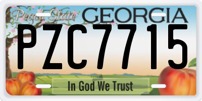 GA license plate PZC7715
