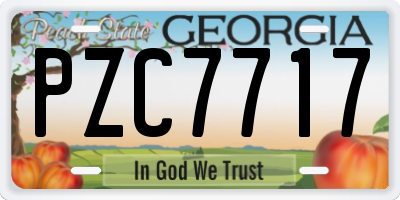 GA license plate PZC7717
