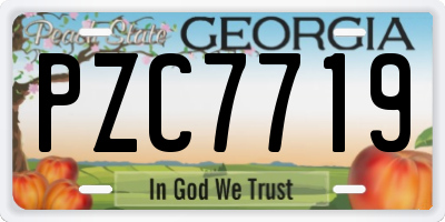 GA license plate PZC7719