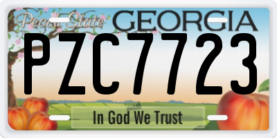 GA license plate PZC7723