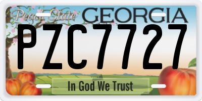 GA license plate PZC7727
