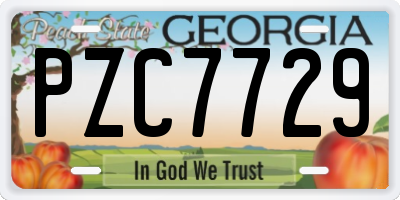 GA license plate PZC7729