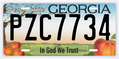 GA license plate PZC7734