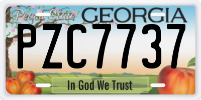 GA license plate PZC7737