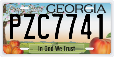 GA license plate PZC7741