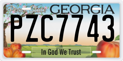GA license plate PZC7743