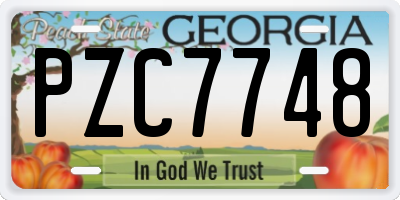 GA license plate PZC7748