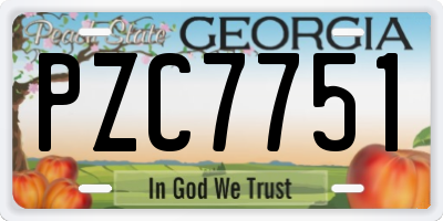 GA license plate PZC7751
