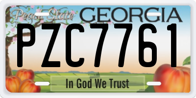 GA license plate PZC7761