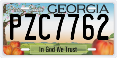 GA license plate PZC7762