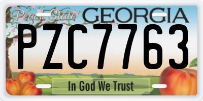 GA license plate PZC7763