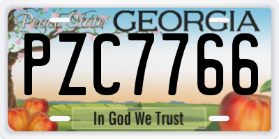 GA license plate PZC7766