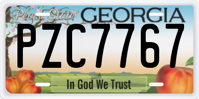 GA license plate PZC7767