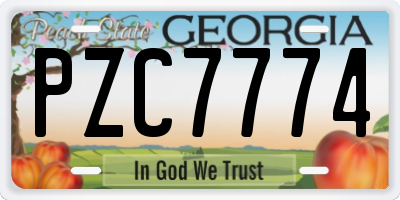 GA license plate PZC7774