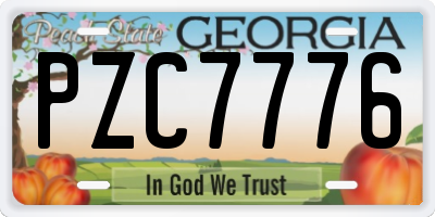 GA license plate PZC7776