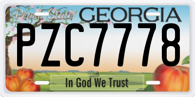 GA license plate PZC7778