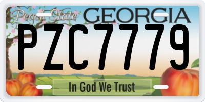 GA license plate PZC7779