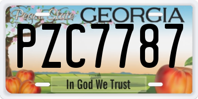 GA license plate PZC7787