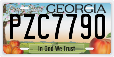 GA license plate PZC7790
