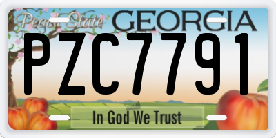 GA license plate PZC7791