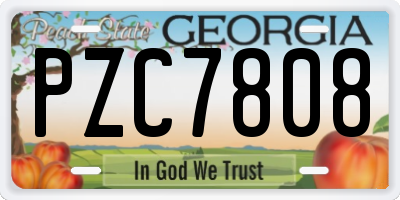 GA license plate PZC7808