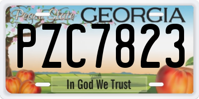 GA license plate PZC7823