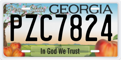 GA license plate PZC7824