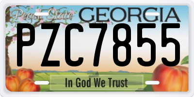 GA license plate PZC7855