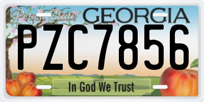 GA license plate PZC7856