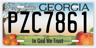 GA license plate PZC7861