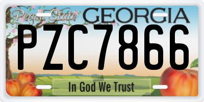 GA license plate PZC7866