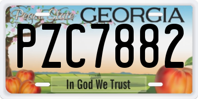 GA license plate PZC7882