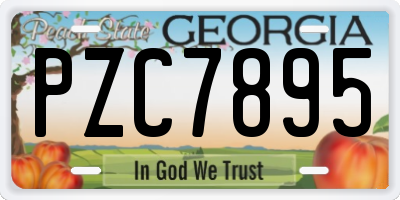 GA license plate PZC7895