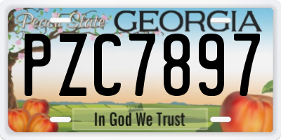 GA license plate PZC7897