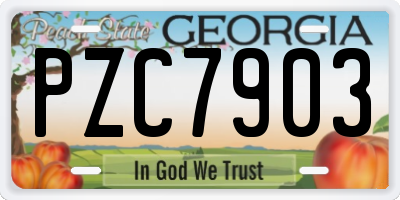 GA license plate PZC7903