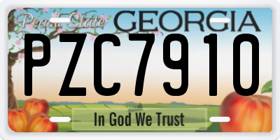 GA license plate PZC7910