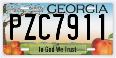 GA license plate PZC7911