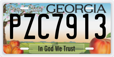 GA license plate PZC7913