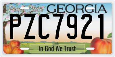 GA license plate PZC7921
